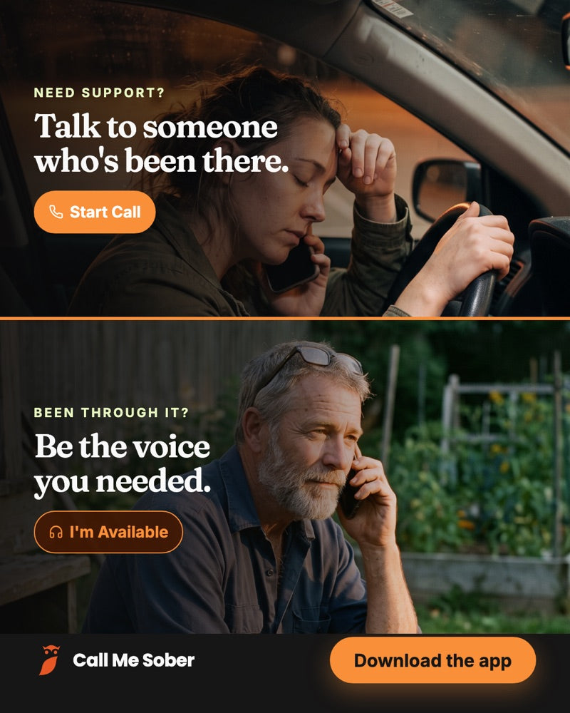 Call Me Sober ad: talk to someone who's been there, or be the voice you needed