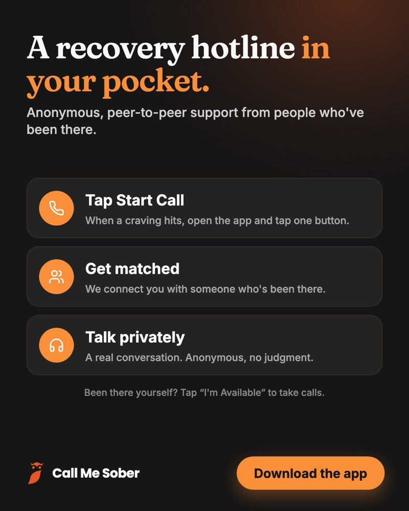 Call Me Sober ad: a recovery hotline in your pocket