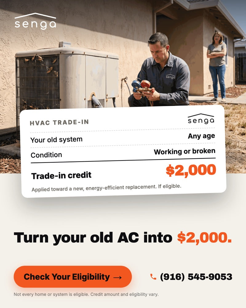 Senga ad: turn your old AC into $2,000 with an HVAC trade-in